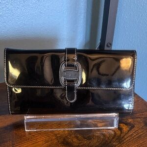 Ferragamo Black Patent Leather Wallet